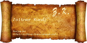 Zoltner Kunó névjegykártya